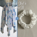 Leilani Blue Patchwork Skirt & Scrunchie Set