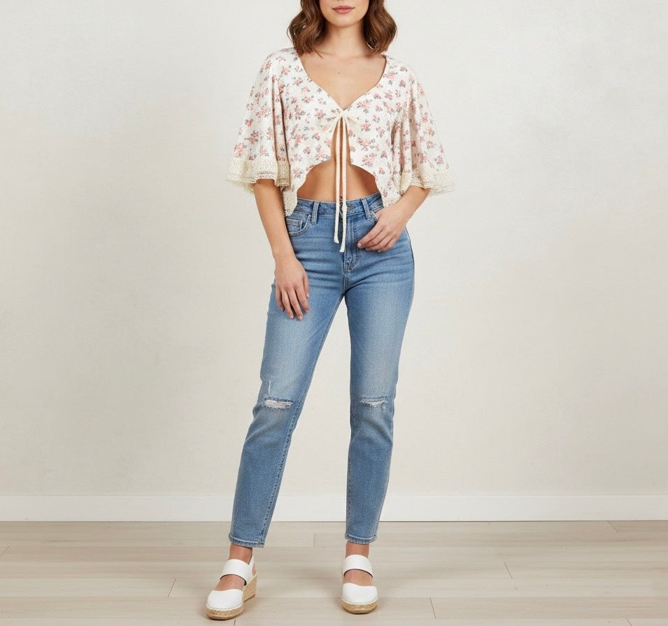 Bethany Floral Eyelet Top