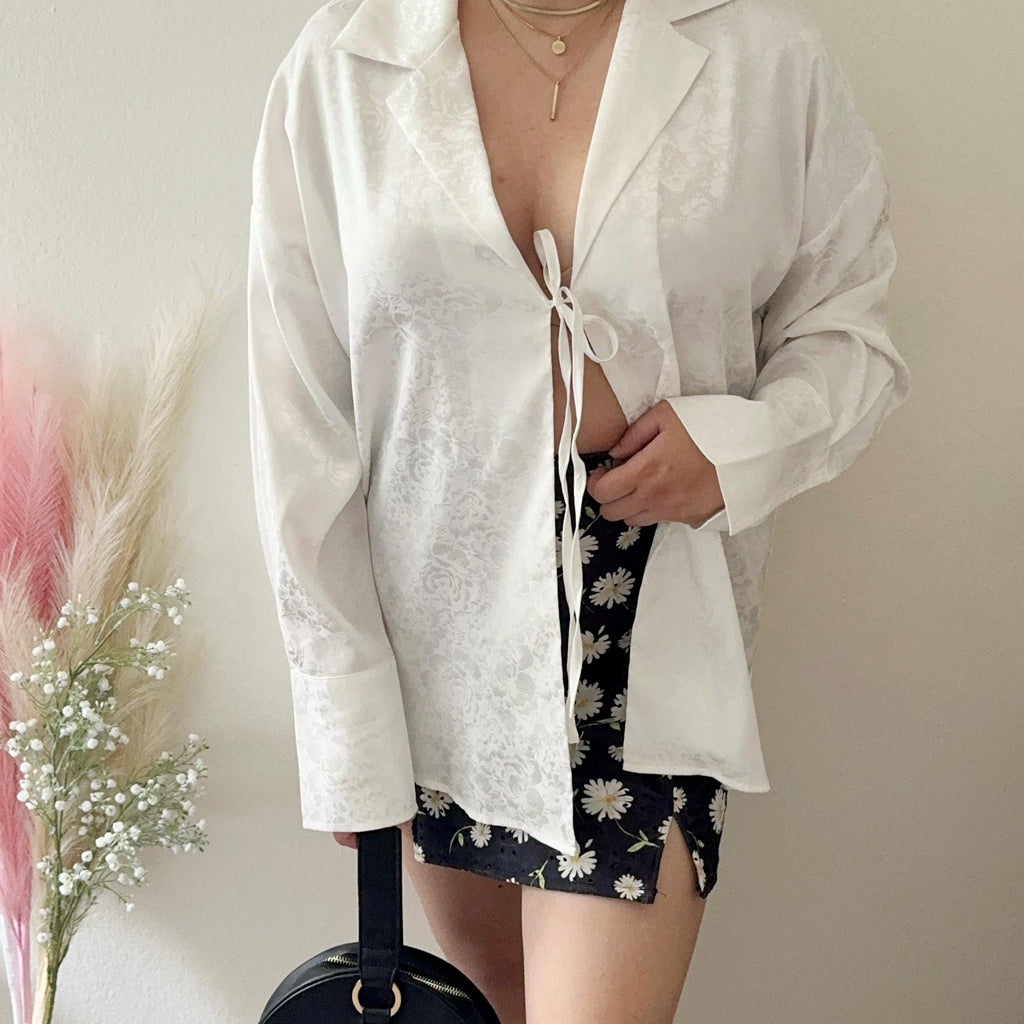 Millie Floral Eyelet Slit Skirt